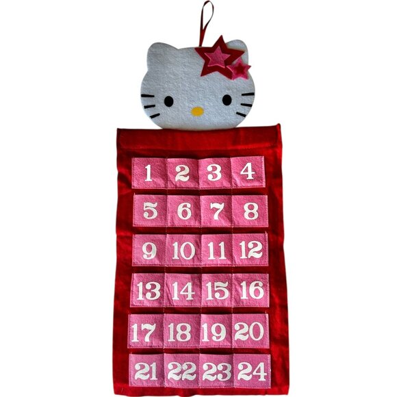 Sanrio Hello Kitty Felt Advent Calendar Walgreens 2014 23X9.5 Red Pink White - Picture 1 of 8